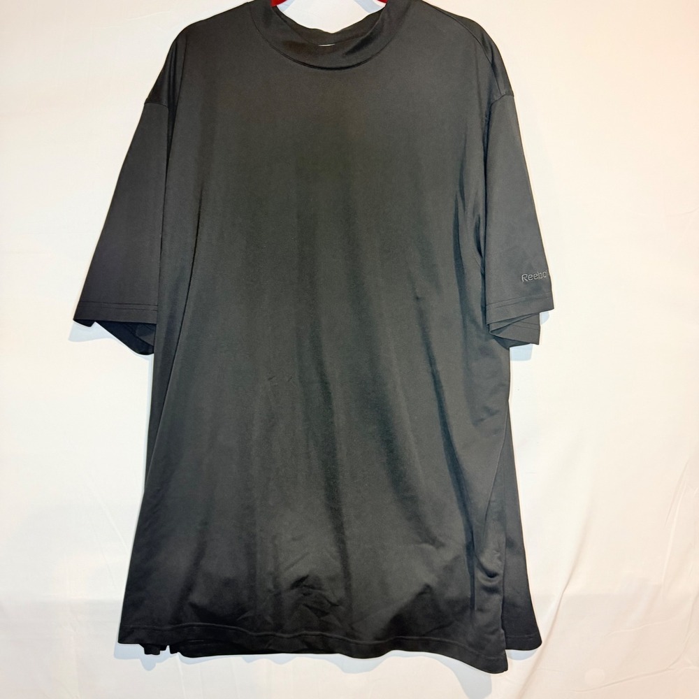 Reebok Golf PlayDry Men 3XL Gray Mock Neck Short Sleeve Performance T-Shirt